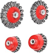 Hoypeyfiy 4 Pcs Wire Brush Set for 115mm Sander Angle Grinder M14 Mount view 7