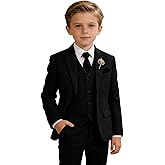 Retro Tweed Boys Suit 3 Piece Slim Fit Herringbone Jackets Set Wool Blend Suits Blazer Vest Pants Tux Wedding Outfit for Boy