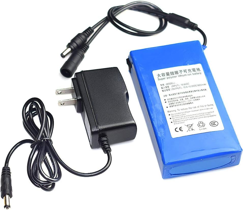 Fheaven (TM) Li-ion Battery - DC 12V 6800-18000mAh Super Rechargeable Li-ion Lithium Battery Pack +US Adaptor (12000mAh)