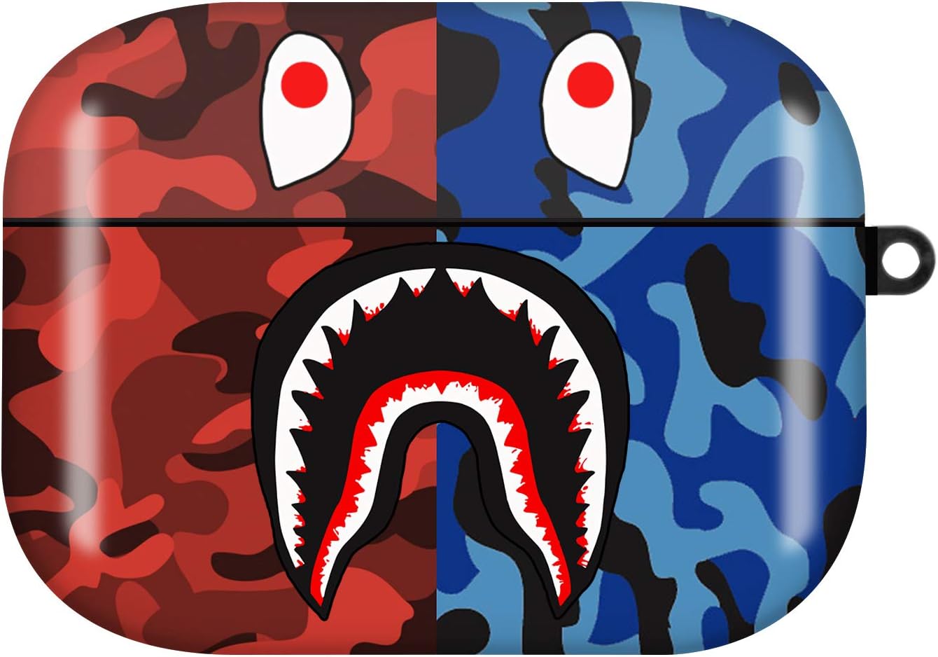 Bape Airpods Pro Case, Portable & Protective Silicone Cover Case Charging Case for Women & Men (Half Red Half Blue)