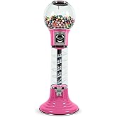 Gumball Machine with Stand - 4 FT Commercial Spiral Bubble Gum Machine - Coin Mechanism for $0.25 Dispenses 1&rdquo; Capsules &amp; Bouncy Balls- Vending Machines for Kids (Pink)