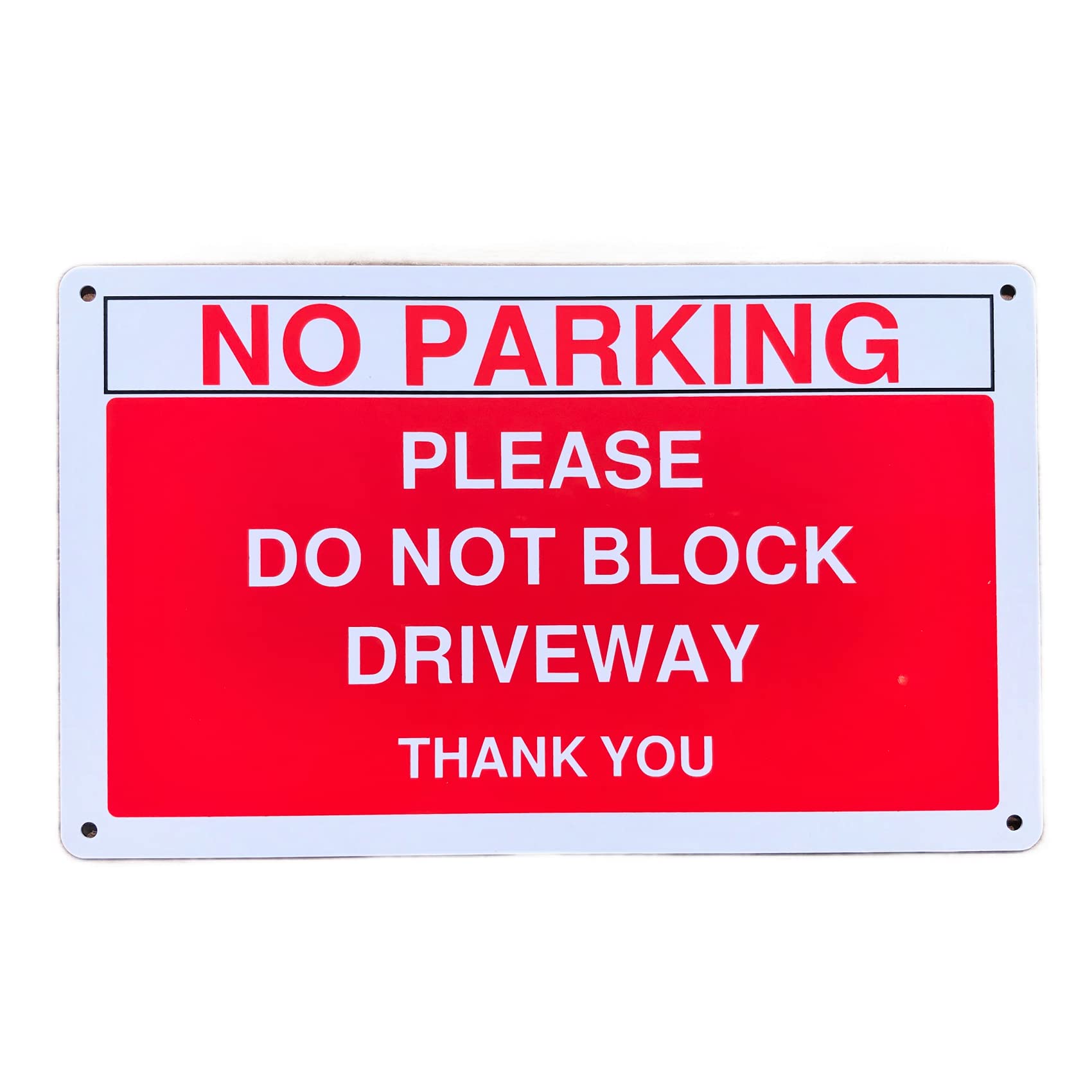 Pack of 2 X No Parking Sign, Do Not Block Driveway Plaque Private Property, Access Sign for Indoor or Outdoor Use