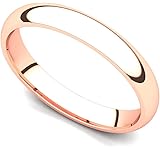 Juno Jewelry 14k Rose Gold 3mm Classic Plain Comfort Fit Wedding Band Ring