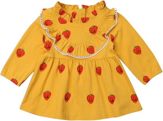 Amazon Co Jp ラランドリー Laraandlory ワンピース ベビー 子供服 キッズ 長袖 ドレス プリンセス チュチュ スカート フリル イチゴ 可愛いベビー服 秋冬春 6ヶ月 4歳 服 ファッション小物