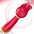 Rose Viboatorr with Tongue,2024 Rose Vibratoer Device Licking Sucking Silent Multi Frequency Stick Women's Gift Toy KE3TA1