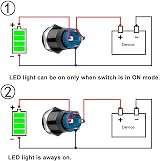 Gebildet 4Pcs 12mm 3A 12-24V Waterproof LED Push Button High Head view 5