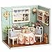 Dollhouse Miniature DIY Wood Kit Dolls House Room with Cover and LED Toy Christmas Gift Birthday Gift Perfect Kitchen
