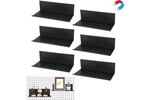 Kokone Medium Magnetic Pegboard Shelves 6 Pack - Steel, Black - Pegboard Accessories for Storage & Display
