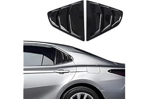 XYHGM for Camry 2018 2019 2020 2021 2022 2023 2024 Exterior Accessories Sporty Car Rear Side Window Louvers Air Vent Scoop Shades Cover Trim Blinds 2PCS(Bright Pitch Black)
