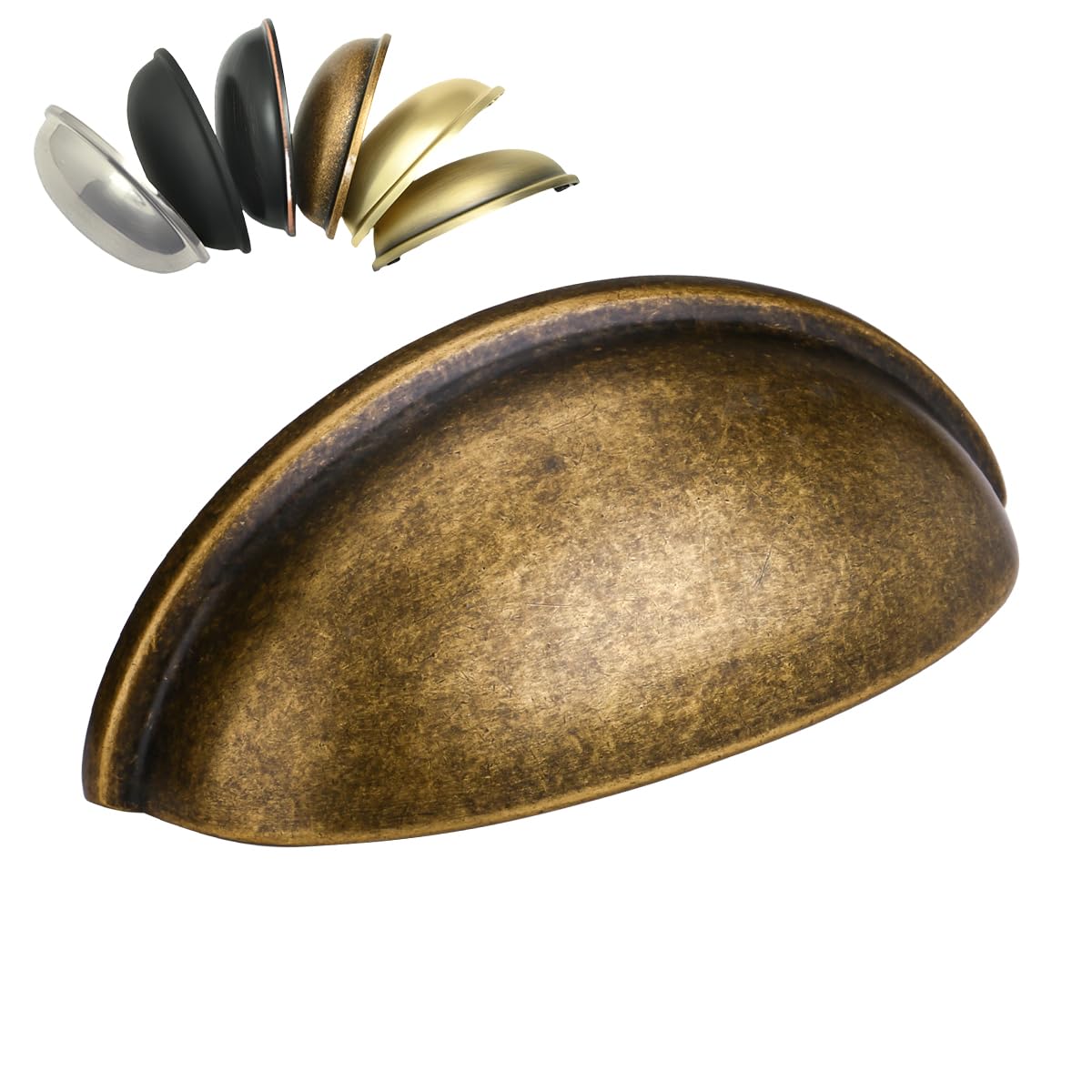 Photo 1 of HOMOTEK 15 Pack Drawer Bin Cup Pulls Dresser Pulls for Cabinets Brass Bronze - 3 Inch Hole Centers Furniture Handles,Kitchen Cabinet Hardware