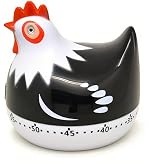 YYMTTOR Cute Chicken-Shaped Kitchen Timer &ndash; 60-Minute Mechanical Timer for Cooking, Baking, and Meal Prep (Black)