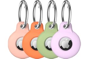 VAGAWEI 4 Pack AirTag Holder Air Tag Keychain AirTags Case Compatible with Apple Airtag, Silicone Air tag Accessories Key Chain Ring Case Cover Air Tags for Apple Holder Tag GPS Item Finder Tracker
