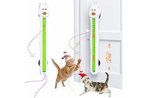 CATPICK JOY Interactive Cat Toy for Indoor Cats: Door-Mounted Automatic Moving Enrichment Cat Toy with Adjustable Motion Modes, Rechargeable Electric for Kittens & Bored Adult Cats, Hands-Free Pet Play Accessory