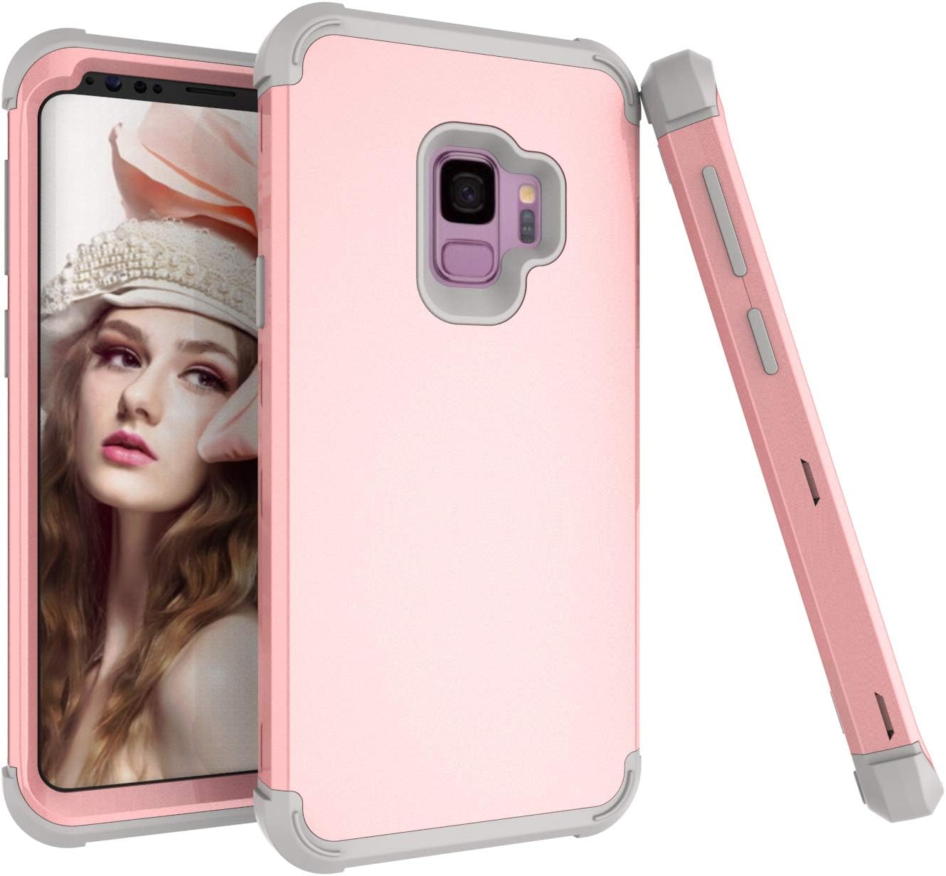 Galaxy S9 Case, ZERMU Shockproof Protection Soft Interior Silicone Bumper&Hard Shell Solid PC Back Armor Defender High Impact Rugged Bumper Anti-Scratch Case for Samsung Galaxy S9 5.8" 2018 Release
