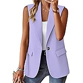 Sleeveless Blazer Vest for Women Winter 2026 Fashion Casual Lightweight Open Front Work Office Blazer Jackets with Pockets