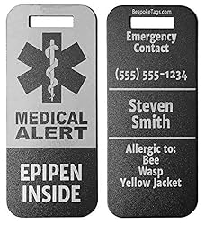 Medic Alert Tag "Epipen Inside" - Customized