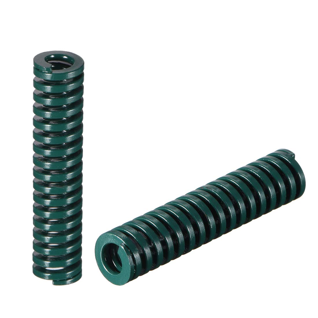 sourcing map 10mm OD 45mm Long Spiral Stamping Heavy Load Compression Die Spring Green 2Pcs