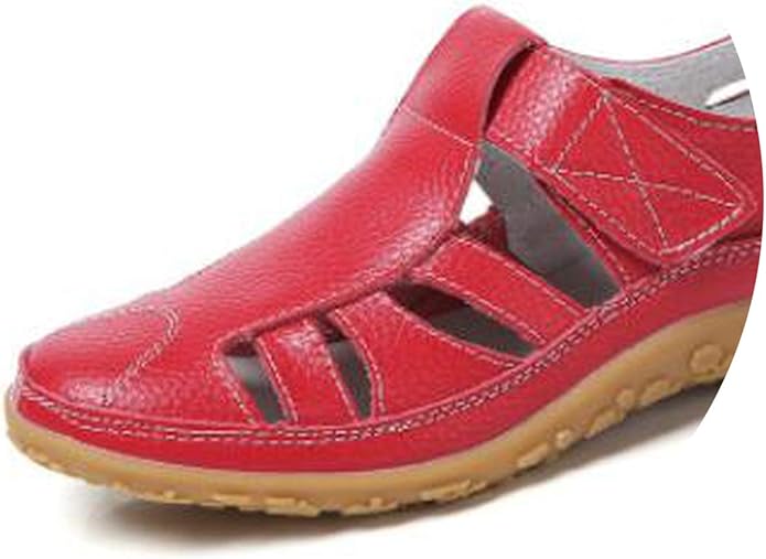 Amazon.com | Gladiator Sandals Shoes Genuine Leather Hollow Out Flat Sandals Casual Soft Bottom 