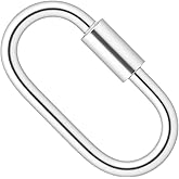 Hzopcw Oval Locking Jump Rings, 925 Sterling Silver Screw Jewelry Clasp, XXin Carabiner Lock Snap Hook Clips for DIY Crafts Jewelry Making- Silver