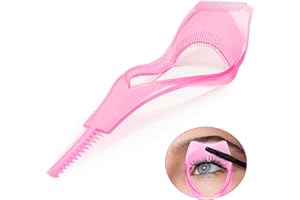 ELTONGUU Mascara Shield Guard Magic Useful Cosmetic Mascara Eyelash Comb Applicator Helper Guide Card Tool 3 in 1 Upper Lower Mascara Applicator Tool Lash Buddy Pink