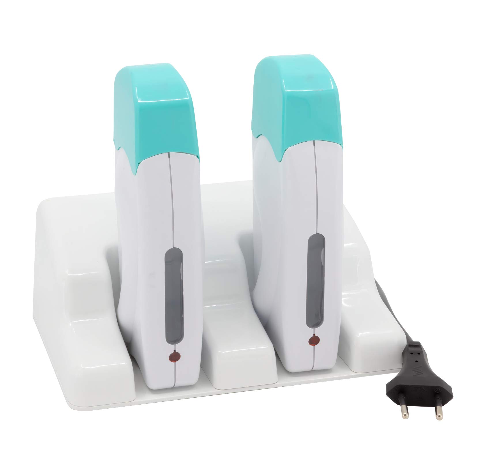 EpilWax 2 Wax Heaters for 100 ml Roll-Ons with Base - Wax Warmer Devices for Melting Wax Refill Cartridges (Duo, White)