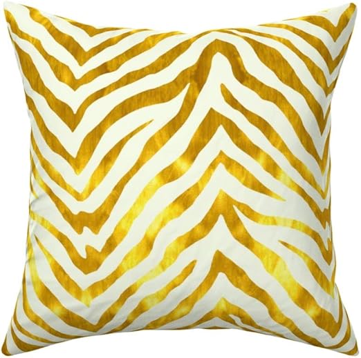 Amazon Com Roostery Throw Pillow Zebra Gold Large Scale Dramatic