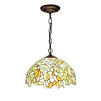 Tiffany Ceiling Lamp Stained Glass Vintage Rural Country Craft