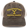 Yellowstone Dutton Ranch Logo Hat - Authentic Brown Washed Design with Embroidered Logo - As Seen on Yellowstone - Adjustable Hook Closure - Officially Licensed