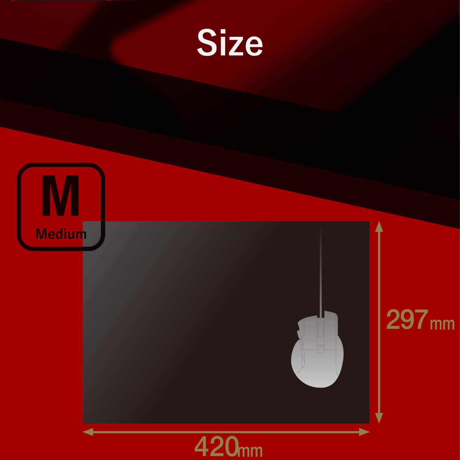 ELECOM Gaming Mouse Pad DUX Medium Size/Precise Control/Non-Slip Rubber Base/Anti Skid Black MP-DUXSBK
