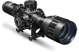 UUQ 3-9x32 Tactical Rifle Scopes,Front AO (Parallax Adjustment) Red Green Illuminated, Mil-dot Reticle,Locking/Hold Zero Turrets, High Profile Mount Rings