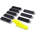 POLIWELL Micro Sander Tool, Detail Finger Sander for Crafts, 80 PCS Wet Dry Sandpaper 80 120 150 180 240 320 400 600 Grit + 3.5” x 1” Mini Handle Sanding Block for DIY, Wood, Metal and Narrow Spaces
