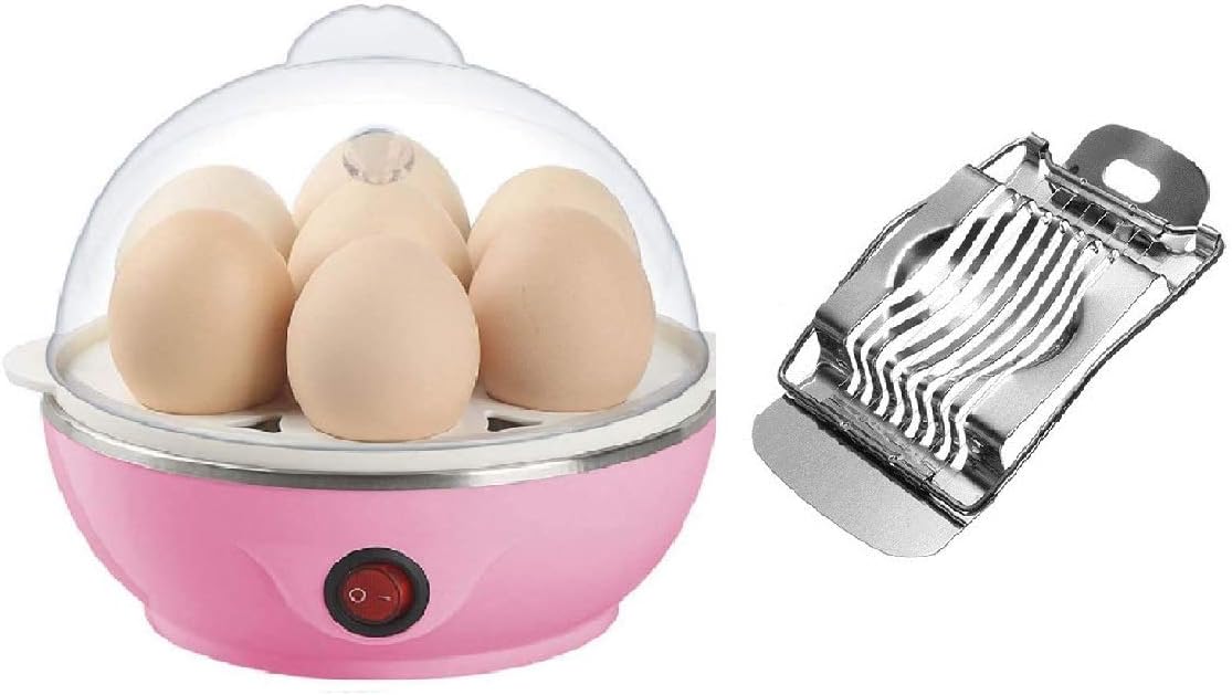 Ergode Electric Egg Cooker Boiler Steamer with Steel Boiled Eggs Slicer