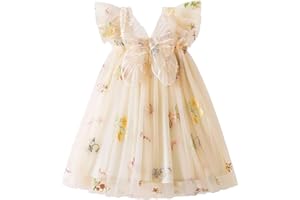 DivingBirds Baby Girl Butterfly Dress Toddler Sleeveless Summer Tutu Mesh Tulle Dresses Birthday Wedding Gifts