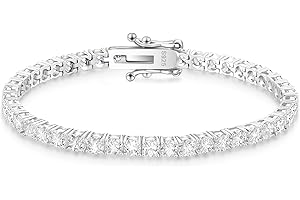 KRKC&CO KEEP REAL KEEP CHAMPION KRKC&CO Moissanite Tennis Bracelet for Women Men, S925 Sterling Silver, 5.29-13.5Ctw D Color VVS1 Round Cut Moissanite Bracelets with White Gold Plated, Jewelry for Her