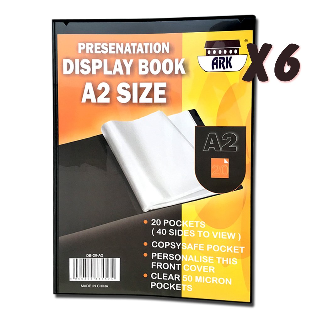 A2 Black Presentation Display Book by Ark (6 x 20 Pockets (Save 20%))