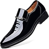 Men's Business Casual Loafers Patent Leather Formal Oxford Slip On Dress Shoes for Men