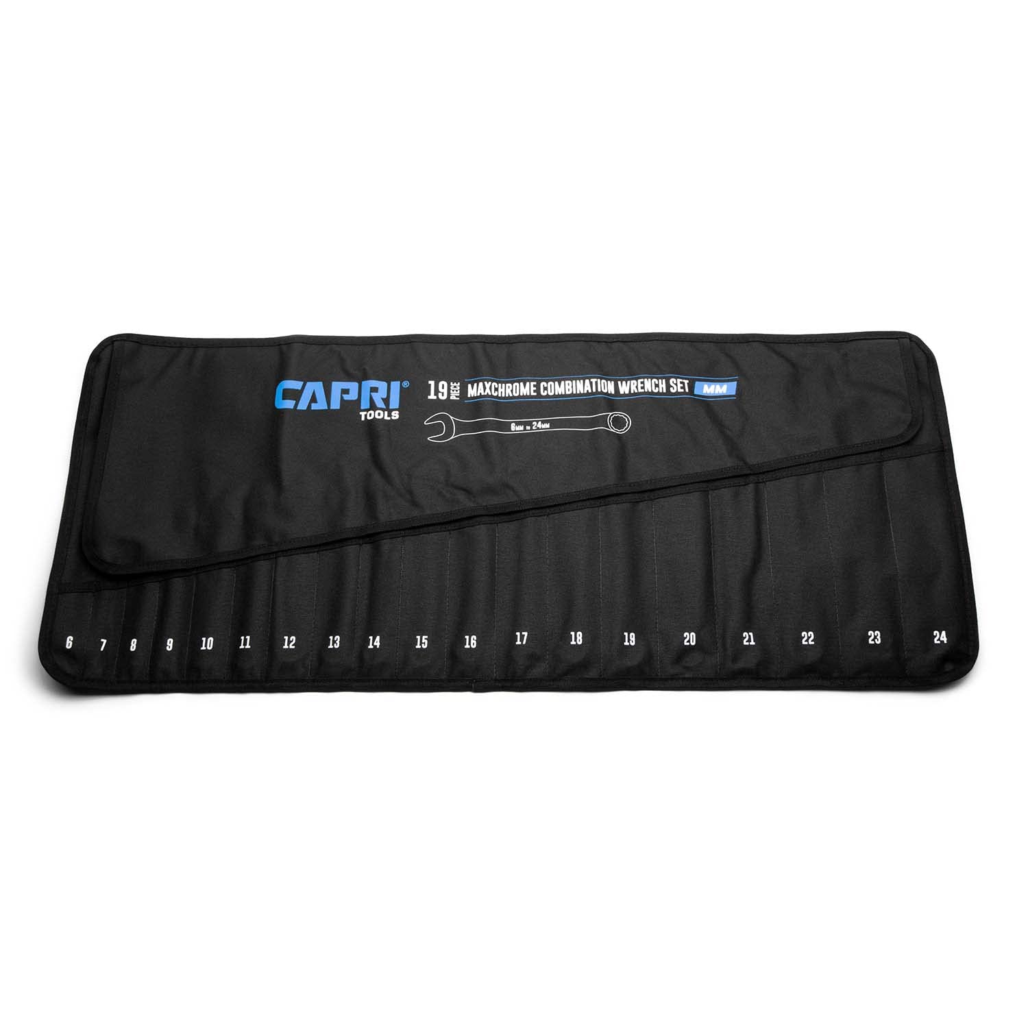 Capri Tools Wrench Roll Up Pouch, Metric, 19 Pockets — image 1