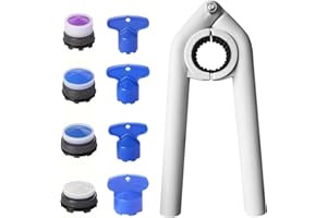 ESPETIO 9 In 1 Faucet Aerator Removal Tool with Aerator Key, Replacement Cache Aerators for Sink M16.5, 18.5, 21.5, 24mm Tap Aerators Flow Restrictor
