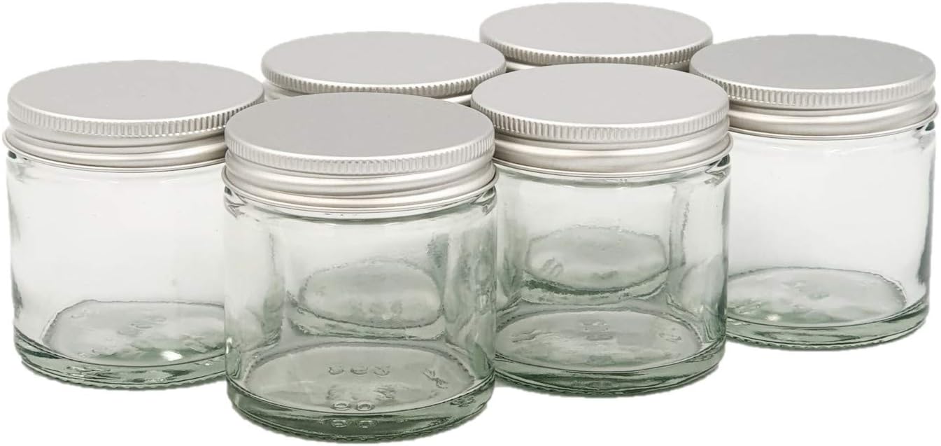 Avalon 60ml CLEAR Glass Jar with Airtight Lids Pack of 6 Refillable