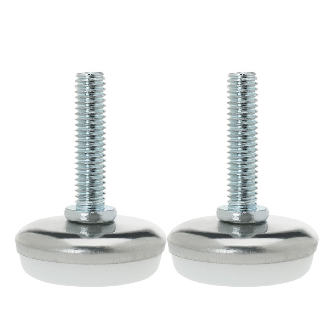 sourcingmap M6 x 25 x 30mm Screw on Furniture Glide Leveling Feet Adjustable Leveler Pad for Chair Industrial Machine Desk Leg 2pcs
