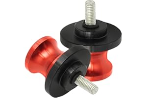 Zreneyfex 2 Pcs Swing Arm Spool(Red), 6mm Motorcycle CNC Rear Stand Swing Arm Spool Sliders Stand Swing Arm Bobbins, Replacem