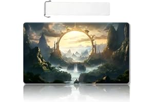 DAUXID Premium Stitched MTG Playmat with Zones and Non-Slip Rubber Backing - TCG Play Mat for MTG and Other Card Games - Colorful Design with Vintage Look and Feel (DKT (111),No Zones)