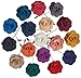 Pointed Designs Men's Lapel Pins with Flower, Assorted Colors, 12 Piece