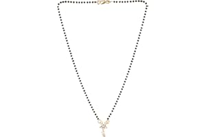 Efulgenz Indian Bollywood Ethnic Traditional Gold Plated CZ Solitaire Mangalsutra Pendant Necklace Set Jewelry for Women