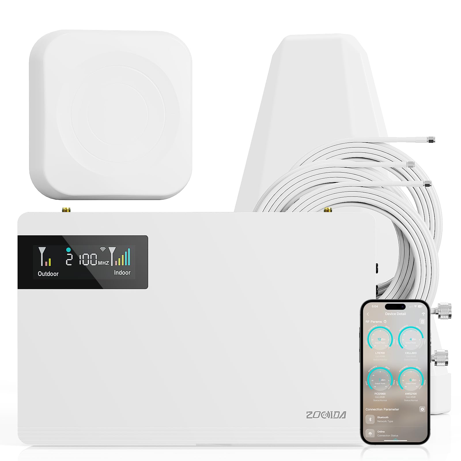 Cell Phone Signal Booster for Home and Office Up to 5500 sq ft Boost 5G 4G LTE for All US Carriers - Verizon AT&T T-Mobile & More, Cell Phone Booster with LCD & APP Service FCC Approved