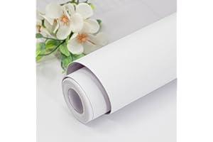 myforHD Self Adhesive White Matte Contact Paper Countertops Furniture Wallpaper DIY Decorative Peel and Stick PVC Vinyl Film 
