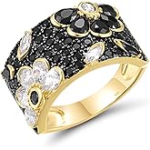 Santuzza 14K Gold Plated Dragonfly Ring Cubic Zirconia 925 Sterling Silver Butterfly Ring