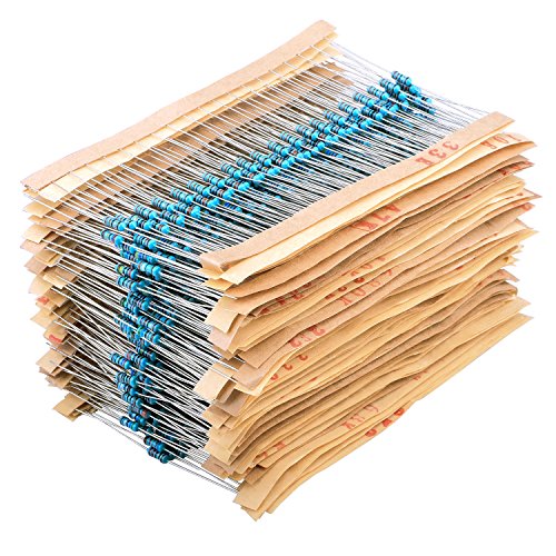 Longruner Metal Film Resistors Kit 1 ohm-10M ohm 1/4W 64 Values 1280PCS Resistors Assortment Kit Assorted Set Low Noise LK05 - Thumbnail 7