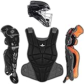 All-Star Catcher’s Gear Kit – Includes Helmet, Chest Protector & Leg Guards – Lightweight, Durable Baseball Protective Set, Meets NOCSAE