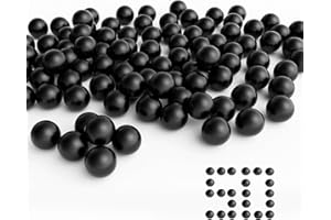 Timbocca 50pcs 50 Cal Ammo Balls for tr50, Solid Nylon Balls for Umbrex T4E TR50 HDP50 HDR50 Revolver, Reusable Hard Self Defense Plastic Projectiles Fit Training Air Pistol Paintballs Gun - Black